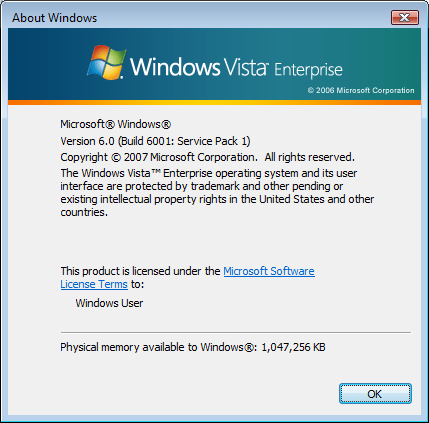 Windows Vista Serveice Pack 1