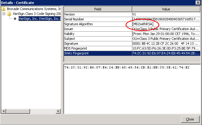 Java certificate details