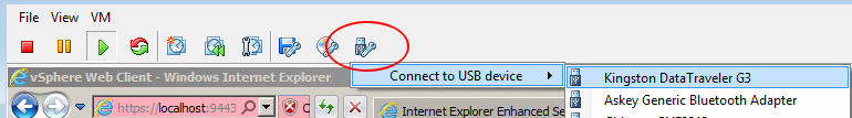 USB Icon in vSphere Toolbar