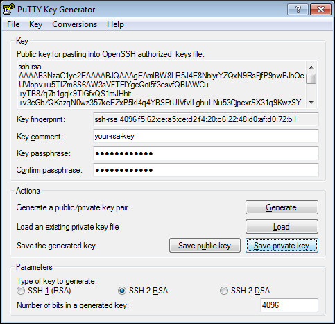 Generate ssh2 key