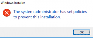 Windows Installer Error
