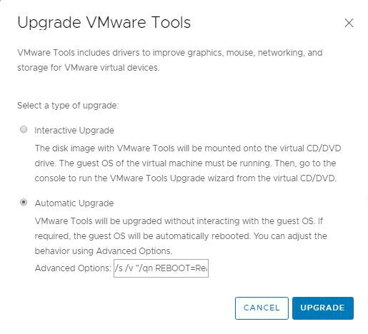 Upgrade VMware Tools without Reboot